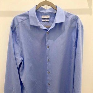 Mens Calvin Klein Blue Dress Shirt XL